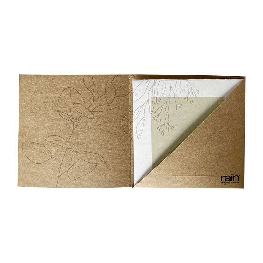 gift card with sleeve - brown leaves